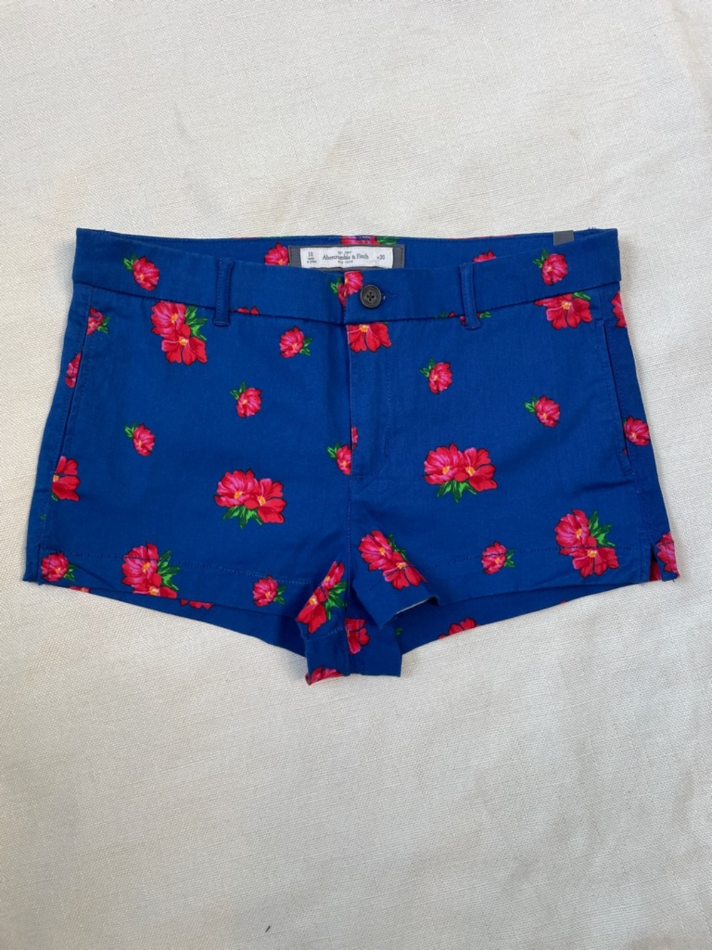 Abercrombie & Fitch Royal Blue Floral Cotton Shorts
